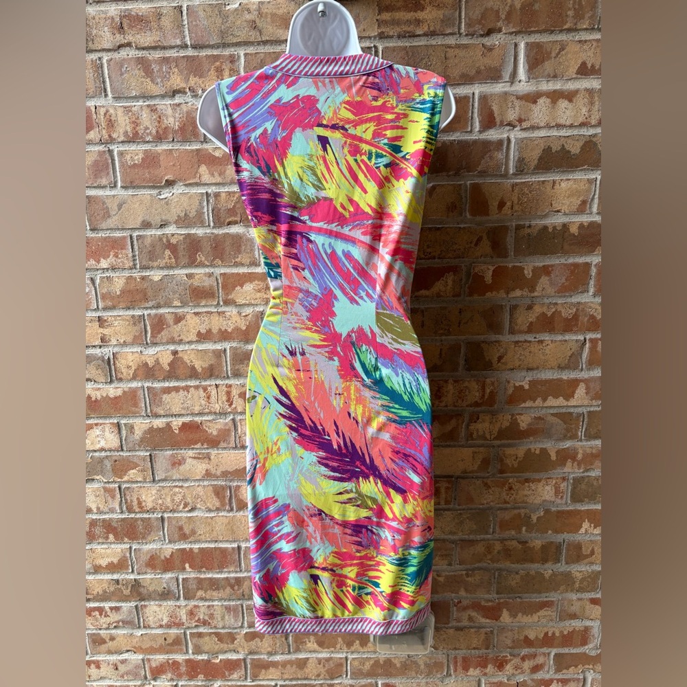 BCBGMAXAZRIA Colorful Wrap Dress SIZE XXS - Picture 6 of 9